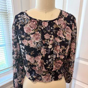 Ever New Melbourne - Charity Long Sleeve Floral Crop Blouse